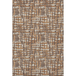 HomeRoots 5' X 8' Washable Chocolate Ivory Copper Abstract Area Rug – UV Protected, Stain Resistant, Durable Design 683035