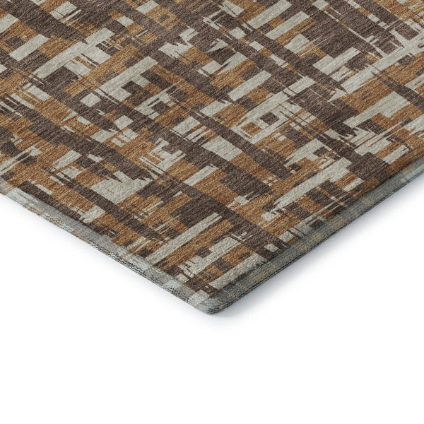 HomeRoots 8' Chocolate Ivory Copper Round Rug - Washable, UV-Protected, Soft, and Stain-Resistant Design! 683036
