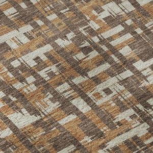 HomeRoots 8' Chocolate Ivory Copper Round Rug - Washable, UV-Protected, Soft, and Stain-Resistant Design! 683036