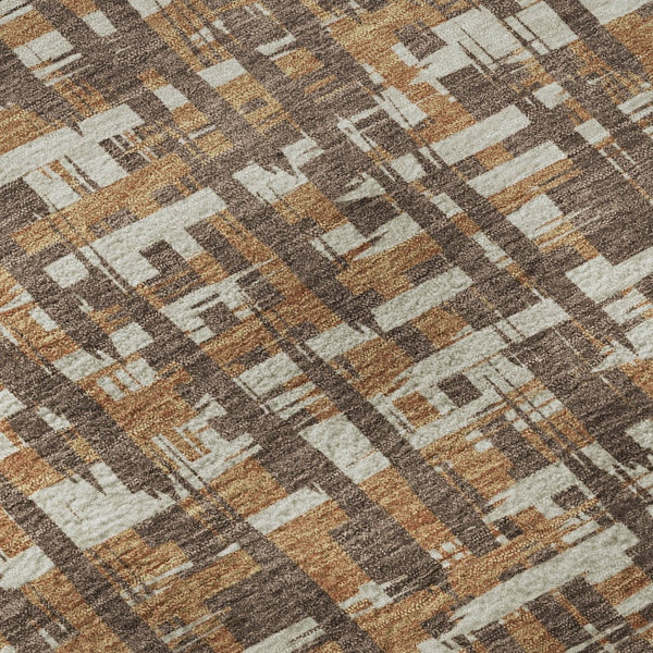 HomeRoots 8' Chocolate Ivory Copper Round Rug - Washable, UV-Protected, Soft, and Stain-Resistant Design! 683036