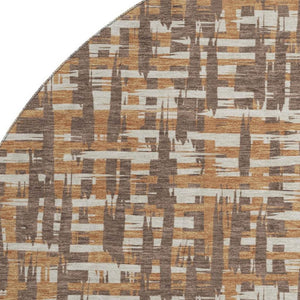 HomeRoots 8' Chocolate Ivory Copper Round Rug - Washable, UV-Protected, Soft, and Stain-Resistant Design! 683036