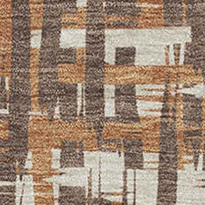 HomeRoots 9' X 12' Washable Chocolate Ivory Copper Geometric Area Rug – UV Protected, Durable, Stylish Decor 683038