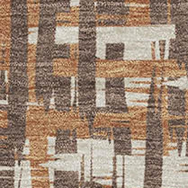 HomeRoots 9' X 12' Washable Chocolate Ivory Copper Geometric Area Rug – UV Protected, Durable, Stylish Decor 683038