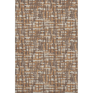 HomeRoots 10' X 14' Chocolate Ivory Copper Abstract Geometric Area Rug - Stylish, Washable, UV Protected Design 683039
