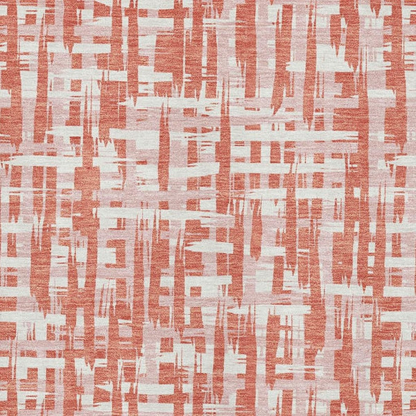 HomeRoots 5' X 8' Coral Ivory Blush Geometric Area Rug - Durable, Washable, UV-Protected for Modern Homes 683041