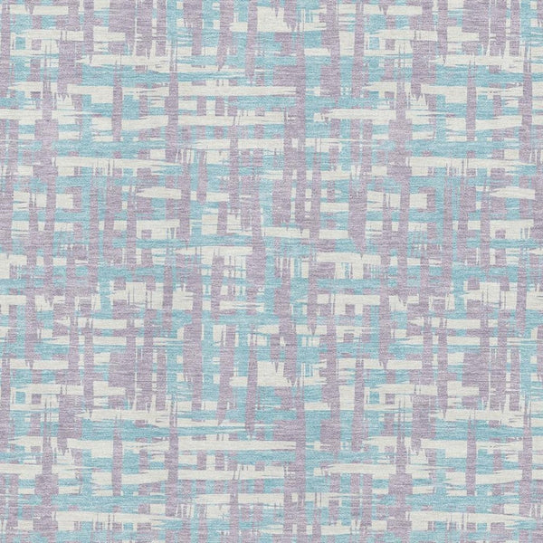 HomeRoots 5' X 8' Stylish Lavender, Ivory & Aqua Geometric Washable Area Rug with UV Protection & Non-Slip Backing 683047