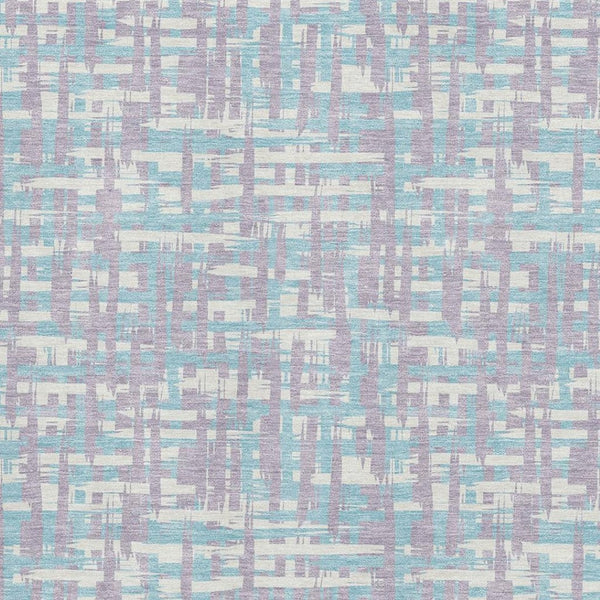 HomeRoots 8' X 10' Contemporary Abstract Area Rug in Lavender, Ivory & Aqua - Washable, UV Protected & Durable 683049