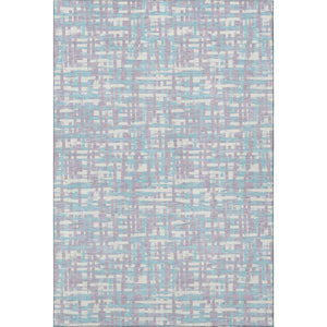 HomeRoots 9' X 12' Abstract Geometric Area Rug in Lavender, Ivory & Aqua - Washable, UV-Protected, Stylish Comfort 683050