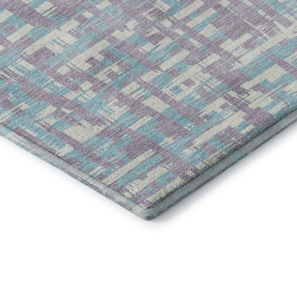 HomeRoots 10' X 14' Stylish Lavender, Ivory & Aqua Abstract Area Rug - Washable, UV Protected & Family-Friendly 683051