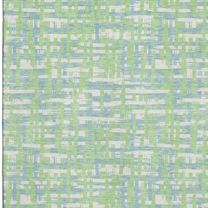 HomeRoots 5' X 8' Washable Mint Green Ivory Sky Blue Abstract Geometric Area Rug with UV Protection & Durability 683053