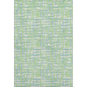 HomeRoots 9' X 12' Abstract Geometric Area Rug in Mint Green, Ivory & Sky Blue – Durable, Washable & UV Protected! 683056