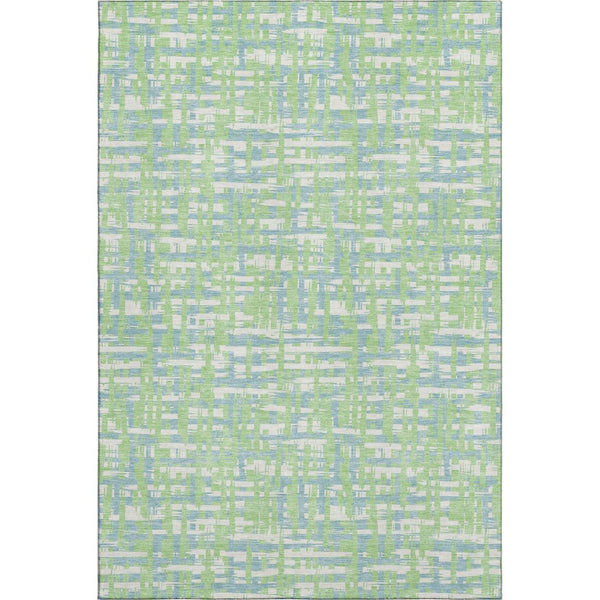 HomeRoots 9' X 12' Abstract Geometric Area Rug in Mint Green, Ivory & Sky Blue – Durable, Washable & UV Protected! 683056