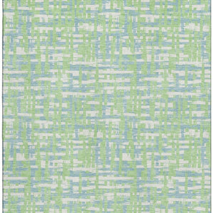 HomeRoots 9' X 12' Abstract Geometric Area Rug in Mint Green, Ivory & Sky Blue – Durable, Washable & UV Protected! 683056