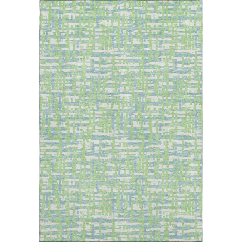 HomeRoots 10' Contemporary Mint Green and Ivory Abstract Geometric Area Rug - Washable, UV-Protected, Stylish! 683057