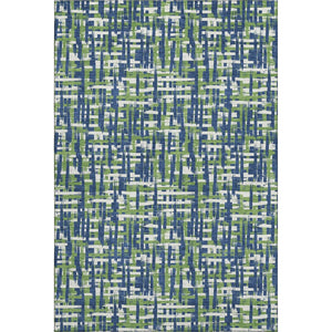 HomeRoots 8' X 10' Abstract Geometric Area Rug in Navy, Ivory & Green - Washable, UV Protected, Durable Design 683061