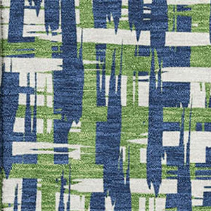 HomeRoots 9' X 12' Washable Navy Blue and Ivory Abstract Geometric Area Rug with UV Protection for Homes 683062