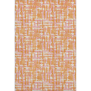 HomeRoots 5' X 8' Vibrant Abstract Geometric Area Rug - Orange, Ivory & Pink, Washable with UV Protection 683065