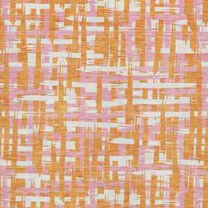 HomeRoots 5' X 8' Vibrant Abstract Geometric Area Rug - Orange, Ivory & Pink, Washable with UV Protection 683065