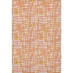 HomeRoots 5' X 8' Vibrant Abstract Geometric Area Rug - Orange, Ivory & Pink, Washable with UV Protection 683065