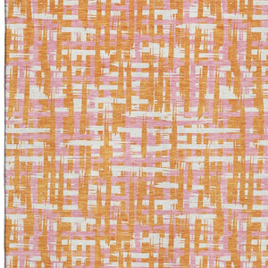 HomeRoots 8' X 10' Vibrant Abstract Geometric Area Rug in Orange, Ivory & Pink - Washable & UV Protected! 683067
