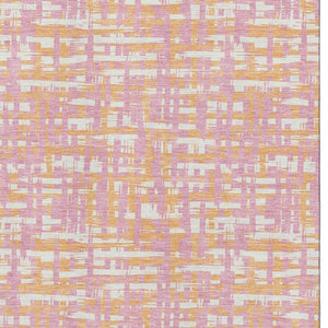 HomeRoots 9' X 12' Abstract Geometric Area Rug in Pink, Ivory & Orange - Washable, UV Protected & Durable Design 683074