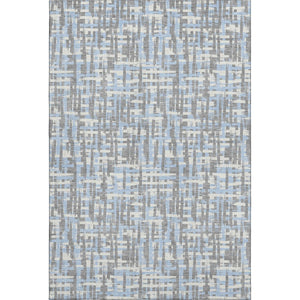 HomeRoots 5' X 8' Modern Silver Sky Blue & Ivory Geometric Washable Area Rug with UV Protection & Anti-Slip 683077