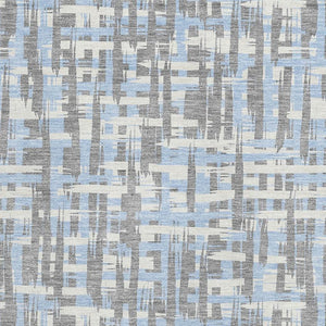 HomeRoots 9' X 12' Silver Sky Blue & Ivory Abstract Geometric Area Rug – Stain Resistant & UV Protected Elegance 683080