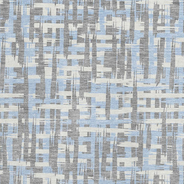 HomeRoots 9' X 12' Silver Sky Blue & Ivory Abstract Geometric Area Rug – Stain Resistant & UV Protected Elegance 683080