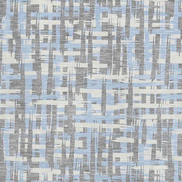 HomeRoots 10' X 14' Washable Area Rug in Silver Sky Blue & Ivory – Durable, Stylish & UV Protected for Homes 683081