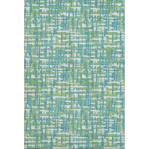 HomeRoots 8' X 10' Turquoise Green Ivory Geometric Area Rug – Soft, Stain-Resistant, UV Protected for Busy Homes 683085