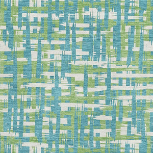 HomeRoots 8' X 10' Turquoise Green Ivory Geometric Area Rug – Soft, Stain-Resistant, UV Protected for Busy Homes 683085