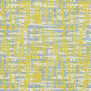 HomeRoots 8' X 10' Washable Area Rug in Yellow, Ivory & Denim Blue - Durable, UV Protected & Stain Resistant Design 683091