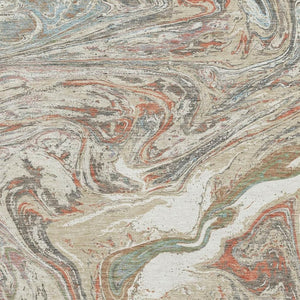 HomeRoots 8' X 10' Washable Area Rug in Beige, Copper & Green – Stylish, Stain-Resistant, UV-Protected Design! 683097