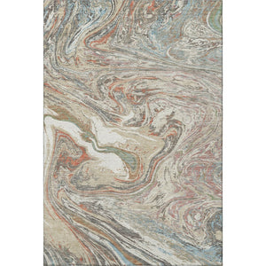 HomeRoots 9' X 12' Beige Copper Green Abstract Washable Area Rug - Durable, UV-Protected, Pet-Friendly Design! 683098
