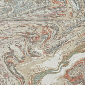 HomeRoots 10' Beige, Copper & Green Abstract Area Rug - Washable, UV-Protected, Durable for Busy Homes 683099