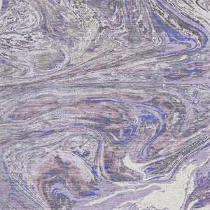 HomeRoots 5' X 8' Modern Lavender Gray & Ivory Abstract Area Rug - Washable, UV Protected, Pet-Friendly Design 683119