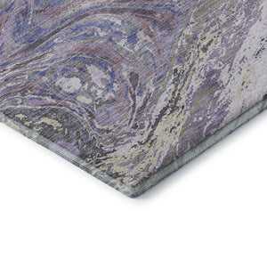 HomeRoots 8' X 10' Stylish Lavender Gray & Ivory Abstract Washable Area Rug with UV Protection & Durability 683121