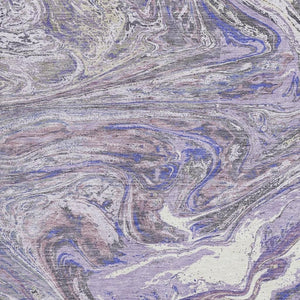 HomeRoots 9' X 12' Stylish Lavender Gray & Ivory Abstract Area Rug - Washable, UV Protected, Durable Design 683122
