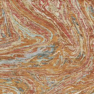 HomeRoots 5' X 8' Abstract Rust Gray Ivory Area Rug - Washable, UV Protected, Perfect for High-Traffic Homes! 683149