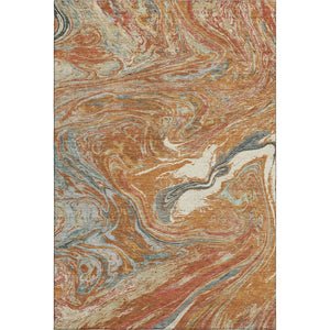 HomeRoots 8' X 10' Abstract Rust Gray and Ivory Area Rug – Durable, Washable, UV-Protected for Modern Homes 683151