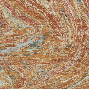 HomeRoots 8' X 10' Abstract Rust Gray and Ivory Area Rug – Durable, Washable, UV-Protected for Modern Homes 683151