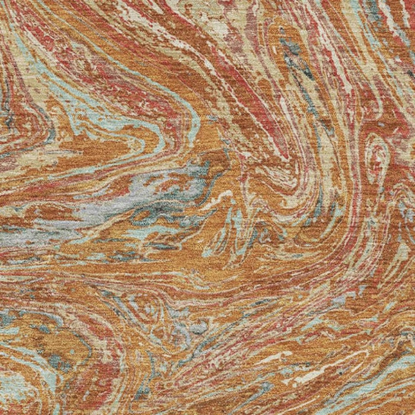 HomeRoots 8' X 10' Abstract Rust Gray and Ivory Area Rug – Durable, Washable, UV-Protected for Modern Homes 683151