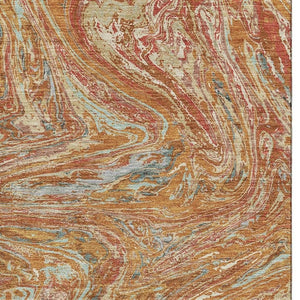 HomeRoots 8' X 10' Abstract Rust Gray and Ivory Area Rug – Durable, Washable, UV-Protected for Modern Homes 683151