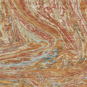 HomeRoots 9' X 12' Abstract Rust Gray Ivory Area Rug - Washable, UV Resistant, Perfect for High-Traffic Areas 683152