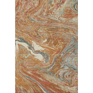 HomeRoots 9' X 12' Abstract Rust Gray Ivory Area Rug - Washable, UV Resistant, Perfect for High-Traffic Areas 683152
