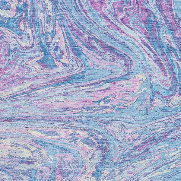 HomeRoots 9' X 12' Sky Blue Lavender Ivory Abstract Area Rug – Stylish, Washable, UV-Protected, Pet-Friendly Design 683158