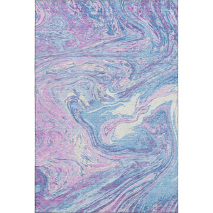 HomeRoots 10' X 14' Sky Blue Lavender Ivory Washable Area Rug – UV Protected, Durable & Stylish for High-Traffic Spaces 683159