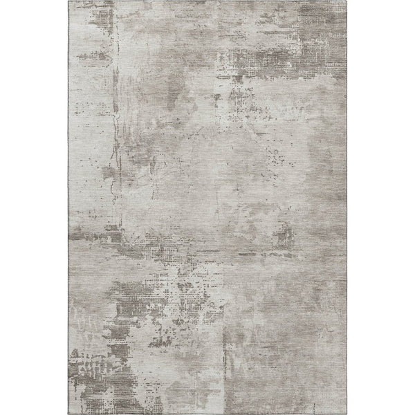 HomeRoots 5' X 8' Beige and Ivory Abstract Washable Area Rug - Stylish, Durable, UV-Protected for All Spaces! 683167