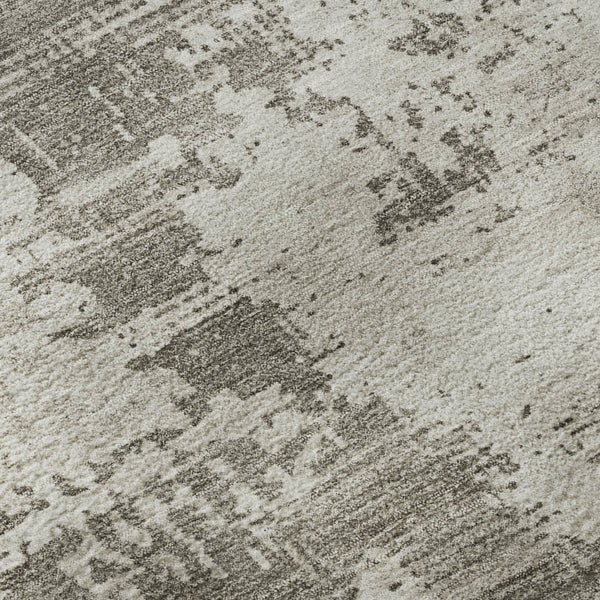 HomeRoots 5' X 8' Beige and Ivory Abstract Washable Area Rug - Stylish, Durable, UV-Protected for All Spaces! 683167