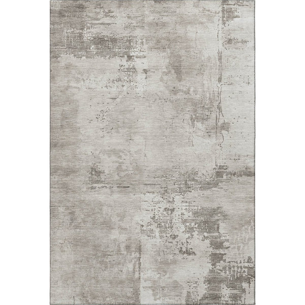 HomeRoots 5' X 8' Beige and Ivory Abstract Washable Area Rug - Stylish, Durable, UV-Protected for All Spaces! 683167